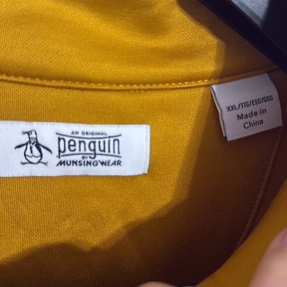 Original Penguin Men Gold Zip Up Sweater with Standing Collar Size XXL - Picture 6 of 7